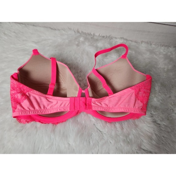 La Senza Womens Bra Sexy Tease Polish Contour‎ Floral Lace Pink Size 38DD - Picture 2 of 4